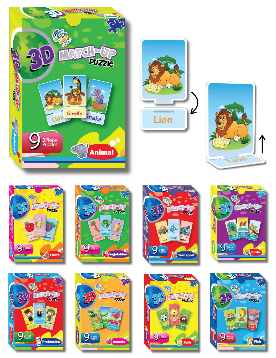 Gogo Kids 3D Match-up Puzzle ( Set of 9)